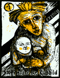 Exlibris Bl&uuml;schke-Ru&szlig;bild